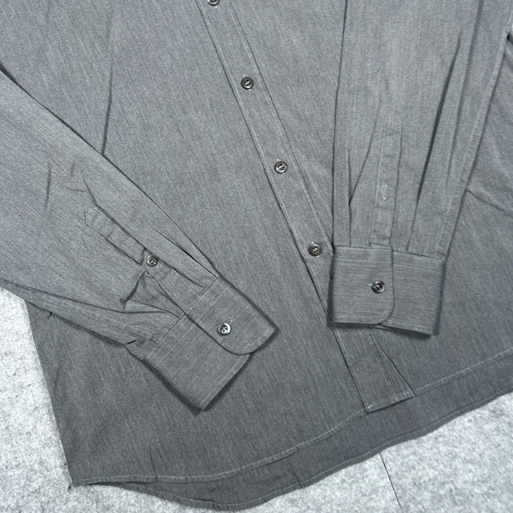 Prada Button Up Shirt Mens 41/16 Gray Long Sleeve‎ Made In Italy Luxury Designer - Picture 4 of 15